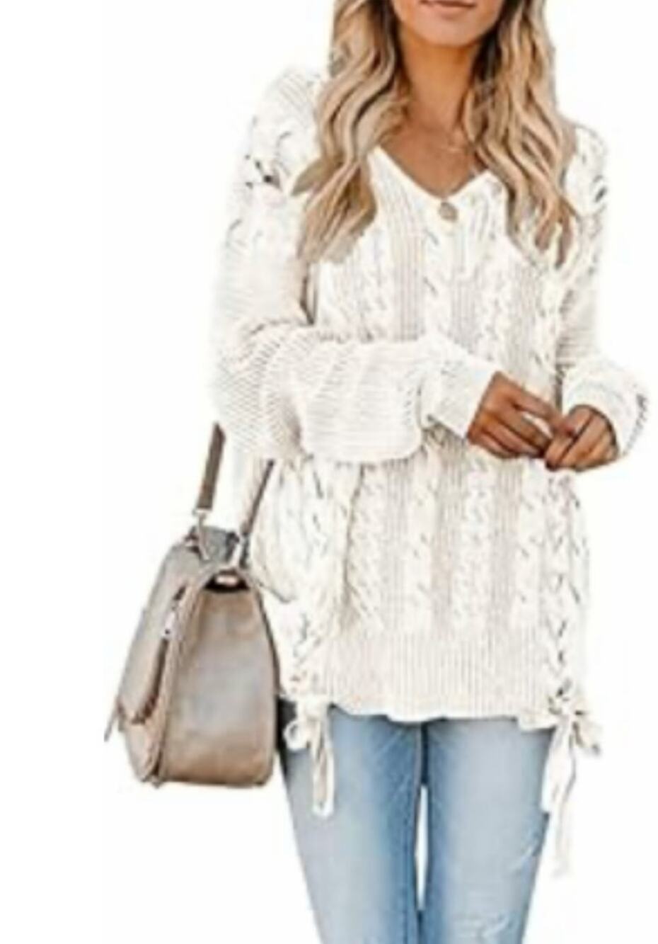 womens white oversized Sweater white sz 2x